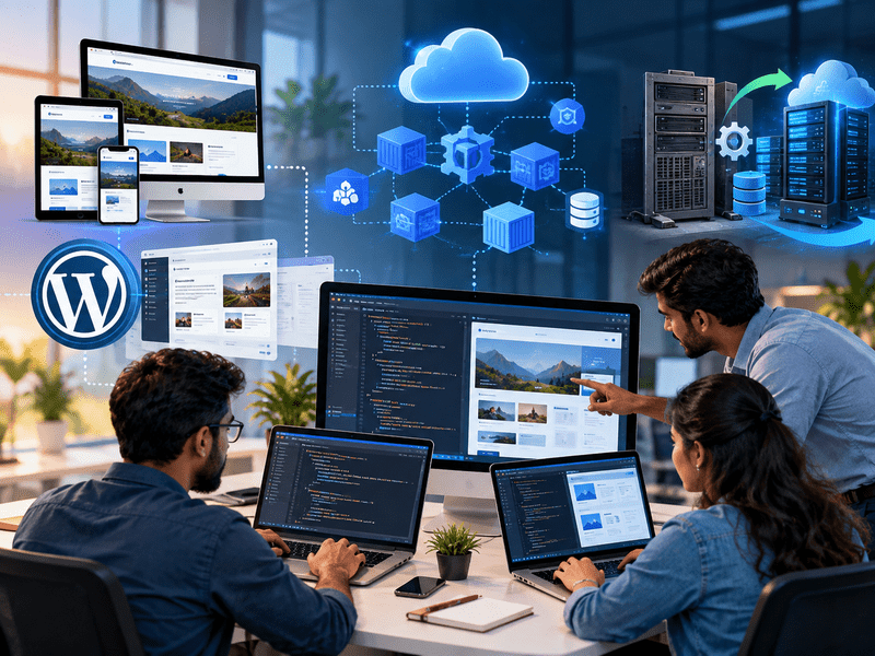 Web application development on laptop and cloud